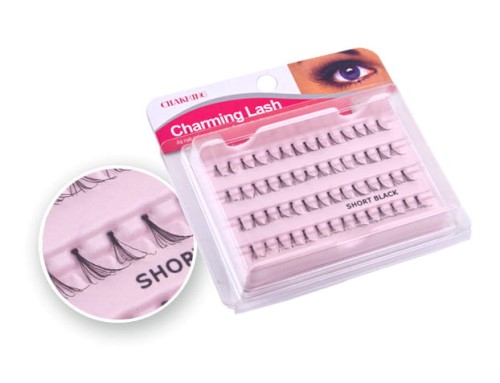 Rzęsy kępki krótkie czarne