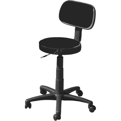 Taboret z oparciem - czarna podstawa Czarny