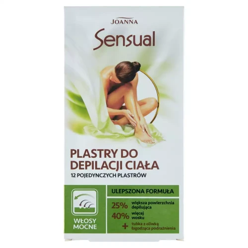 Joanna Plastry z woskiem do depilacji do ciała Joanna 12szt + oliwka 10ml