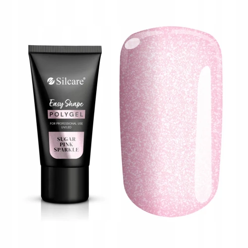 Silcare Akrylożel Polygel UV LED Sugar Pink Sparkle 30g