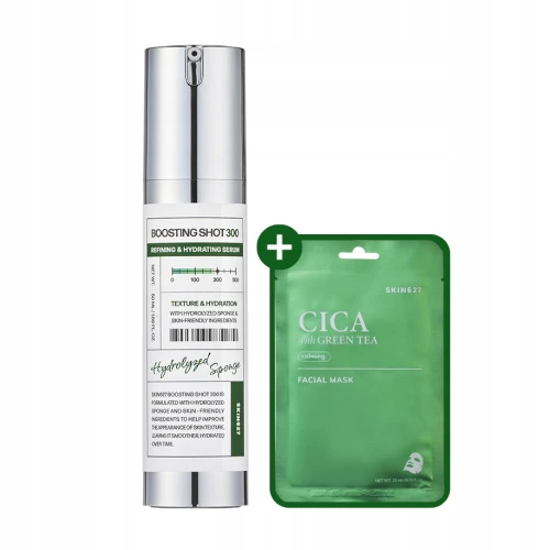  Zestaw Kojąco Nnawilżający serum i maseczka SKIN627 Boosting Shot CICA 300