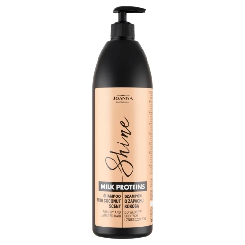 Joanna Szampon Włosy Suche Zniszczone Kokos SHINE Milk Proteins 1000ml