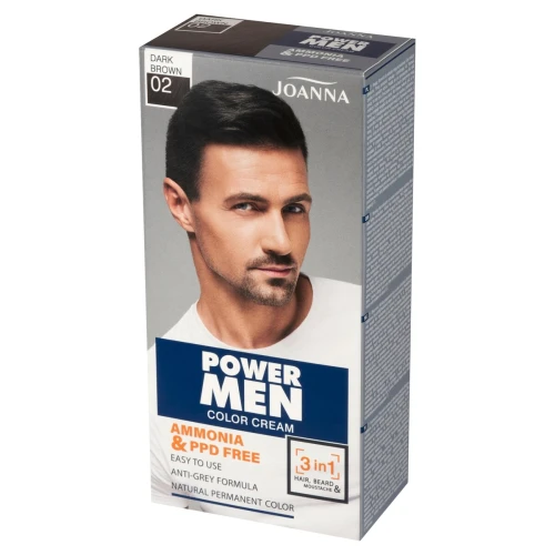 Joanna Farba do włosów męska POWER MEN 02 Dark Brown Ciemny Brąz