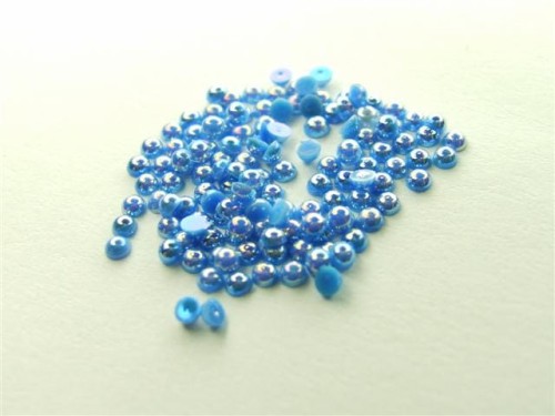 Perełki półokrągłe ciemno-niebieskie 180